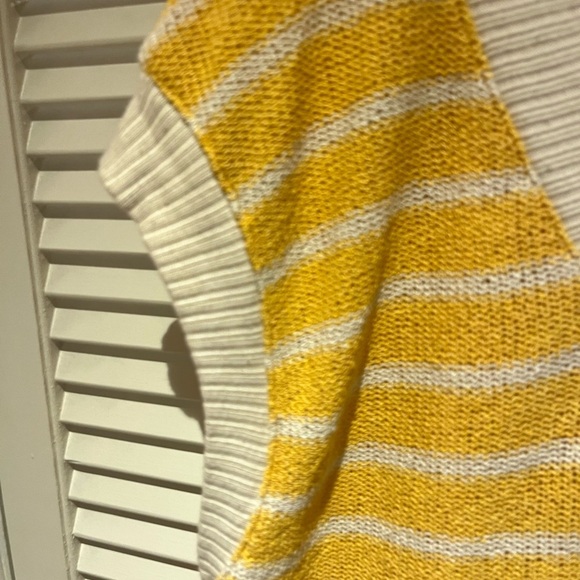 Striped Yellow and White Women's Sweater - Picture 5 of 5